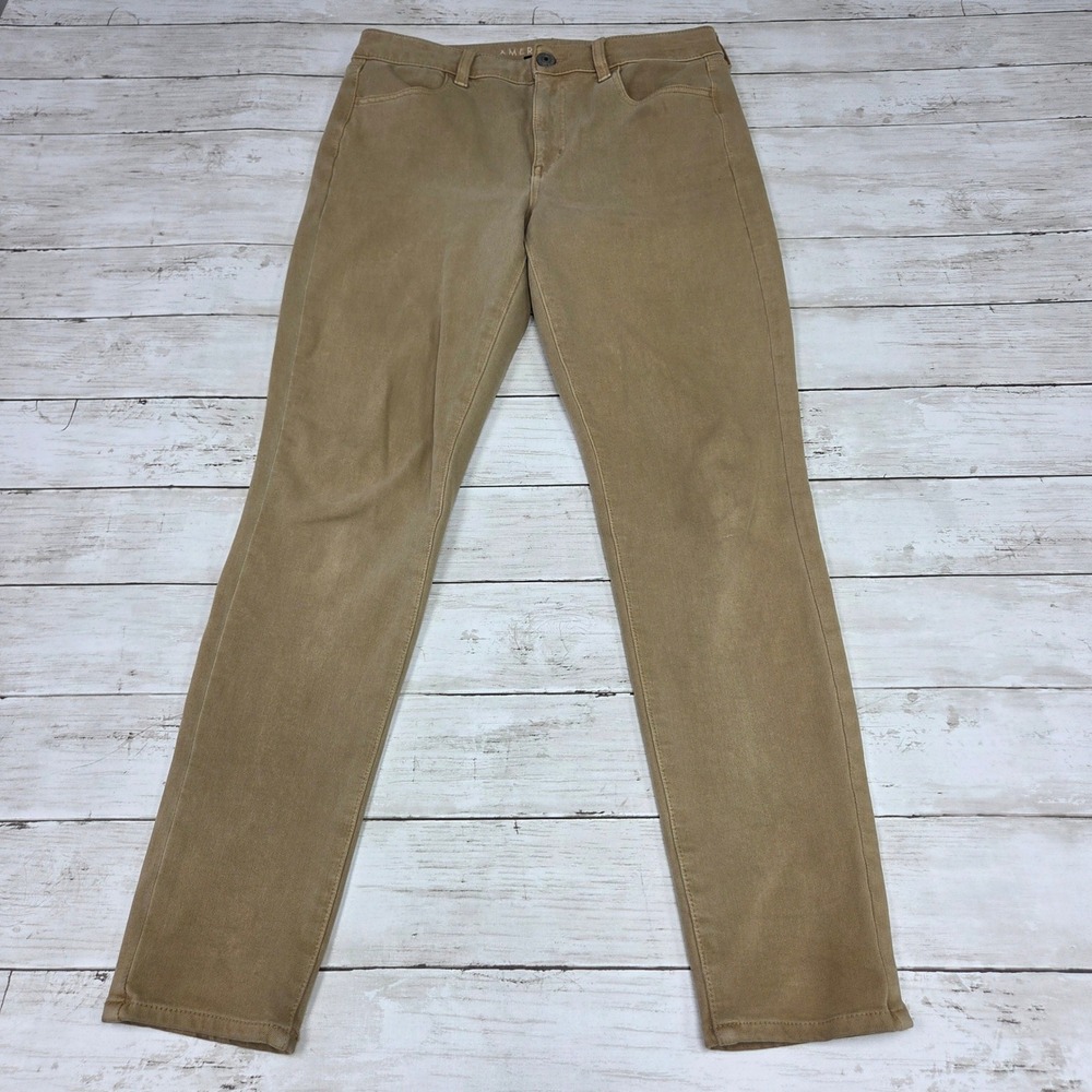 American Eagle Hi-Rise Jegging Ne(x)t Level Stretch Women 10 Tan Khaki Skinny